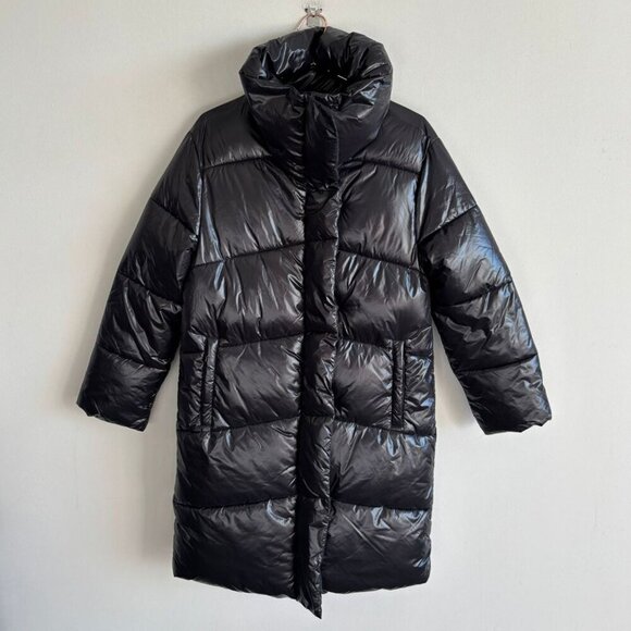 With The Girls By Avec Les Filles Womens Buffer Snow Long Coat Black Size XS - Picture 1 of 8